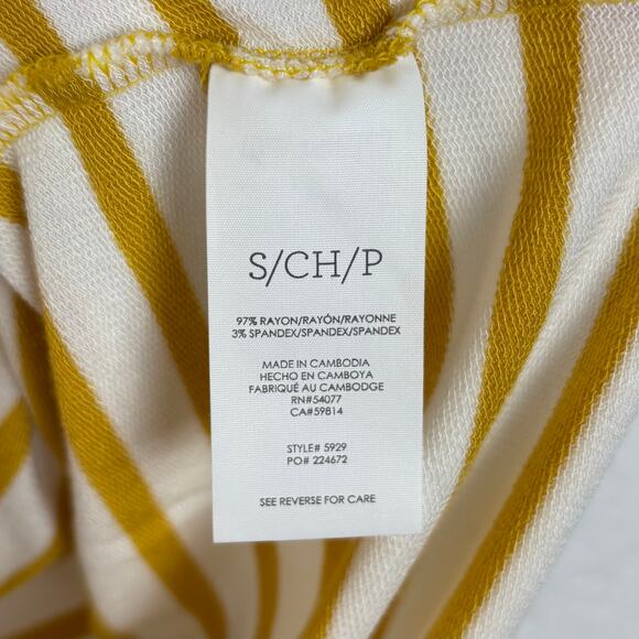 CAbi #5929 Yellow White Striped Standard Sweatshirt Size Small - Picture 5 of 5